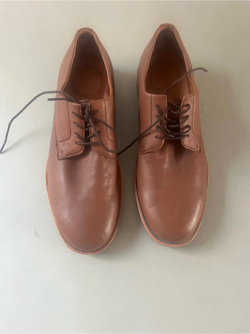 gentle souls Men's Tan Brown Leather Derby Oxfords